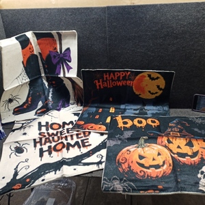 lot 5889 image: Halloween Decorations Set Of 4 Double-Sided Print Pillow Covers 20 x 20, with 8 Cute Halloween Decor Patterns, Elegant Invisible Zipper, Soft Linen Throw Pillow Covers for Outdoor & Indoor Use