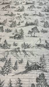 lot 2070 image: Lenox Printed Quilt Comforter Set. Size FullQueen. Color WhiteGray.