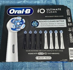 lot 3016 image: Oral-B iO Ultimate Clean Replacement Brush Heads - 8 Pack