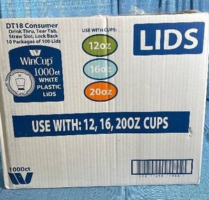 lot 3032 image: WinCup DT18 Consumer Drink Lids - 1000 Count Box (3 BOXES)