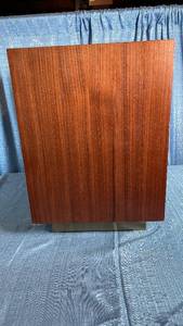 lot 3038 image: Threshold Wood and Metal Plinth Accent Table
