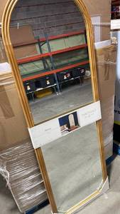 lot 3046 image: Threshold Pine Finish Floor Mirror