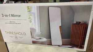 lot 3049 image: Threshold 2-in-1 Full Length Mirror - Black Frame