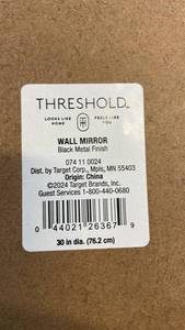 lot 3060 image: Threshold 30-inch Round Wall Mirror