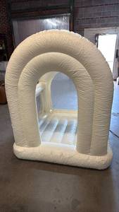 White Inflatable Bounce House with Safety Netting