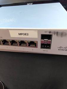 lot 3340 image: Cisco Meraki MS220-8P PoE Network Switch- needs power cord