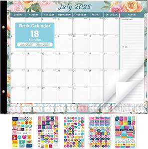 lot 8443 image: Eyrozill Desk Calendar 2025-2026 Jul 2025 to Dec 2026, Large DesktopWall Calendar 17   22, Monthly Planner with To-Do List and Notes