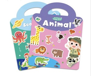 lot 8492 image: Reusable Sticker Books for Kids , Jelly Stickers Activity Books, Reusable Sticker Book Toddler Travel Toys Waterproof Sticker Books for Kids