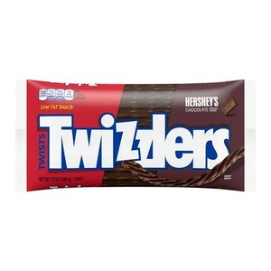 lot 8553 image: TWIZZLERS Twists HERSHEYS Chocolate Flavored Licorice Style, Chewy Candy Bag, 12 oz
