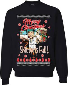 lot 8583 image: wild custom apparel Merry Christmas Shitters Full Ugly Christmas Sweater Crewneck Sweatshirt SIZE M