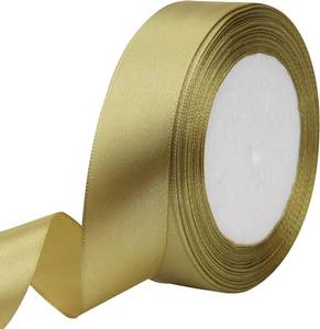 lot 8586 image: Champagne Gold Solid Satin Ribbon 1 Inch 25 Yards Solid Polyester Fabric Ribbon for Gift Wrapping Wedding Christmas Baby Shower Birthday Party Decoration Handmade Immortal Flower Craft