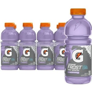 lot 8618 image: Gatorade Frost Thirst Quencher Riptide Rush Sports Drinks, 20 fl oz, 8 Count Bottles
