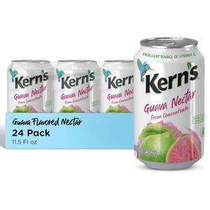 lot 8635 image: Kern s Guava Juice Nectar - Guava Nectar Made with Fresh Fruit Puree - Tropical Fruit Juice Concentrate for Smoothie Mix, Cocktail Mixers & Kids Drinks & Beverages - 11.5oz, 24 Pack Canned Drinks