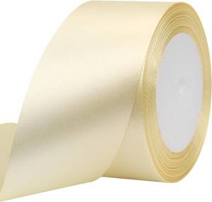 lot 8648 image: Solid Satin Ribbon 25 Yards Solid Polyester Fabric Ribbon for Gift Wrapping Wedding Christmas Baby Shower Birthday Party Decoration Handmade Immortal Flower Craft (Rice White, 2 Inch)