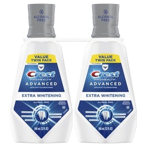 lot 8655 image: Crest Pro-Health Advanced Mouthwash, Alcohol Free, Extra Whitening, Energizing Mint Flavor, 2x946mL (32 fl oz)