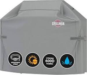 lot 8630 image: Grillman Premium Grill Cover for Outdoor Grill, BBQ Grill Cover, Rip-Proof, Waterproof, Top Heavy-Duty Large Grill Covers for Outside, Barbecue Cover & Gas Grill Covers (52 L x 26 W x 43 H, Gray)
