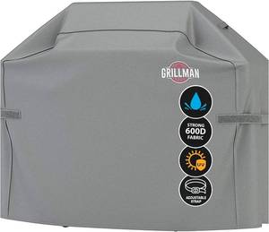lot 8670 image: Grillman Premium Grill Cover for Outdoor Grill, BBQ Grill Cover, Rip-Proof, Waterproof, Top Heavy-Duty Large Grill Covers for Outside, Barbecue Cover & Gas Grill Covers (52 L x 26 W x 43 H, Gray)