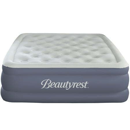 lot 1100 image: Beautyrest Sensalux 18  Inflatable Air Bed Blow up Mattress with Built-in Pump Queen