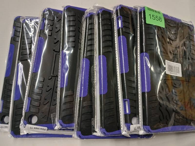 lot 1558 image: 8 Pack of Case for Kindle Fire Max 11 inch Tablet 2023 Release,Kickstand Heavy Duty Armor Defender Cover (Purple-)