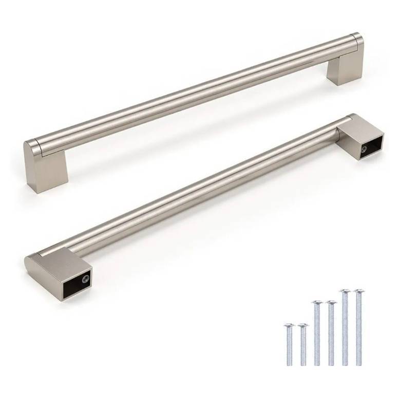 lot 1835 image: Knobonly 20 Pack Dresser Handles 8-34 inch (224mm) Hole Centers, Cabinet Pulls Brushed Nickel, Kitchen Cabinet Handles