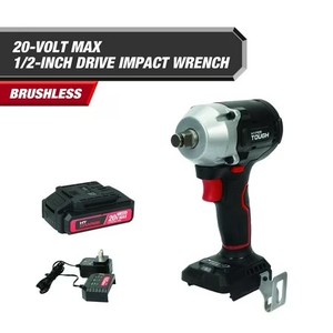 lot 8677 image: Hyper Tough 20V Max Compact Brushless 12-inch Impact Wrench with 2.0Ah Lithium-Ion Battery and Charger, 350 ft-lbs Torque