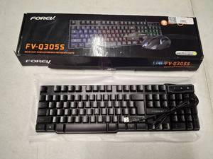 lot 8682 image: forev FV-Q305S backlight keyboard and mouse suite