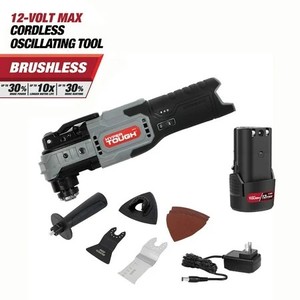 lot 8699 image: Hyper Tough 12V Max Lithium-Ion Brushless Oscillating Multi-Tool with 1.5Ah Battery and Charger, 80015