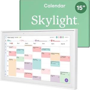 Skylight Calendar: 15-inch Wall Planner Digital Calendar &amp; Chore Chart, Smart Touchscreen Interactive Display for Family Schedules   Wall Mount Included, Great for Organizing Your 2026 Calendar