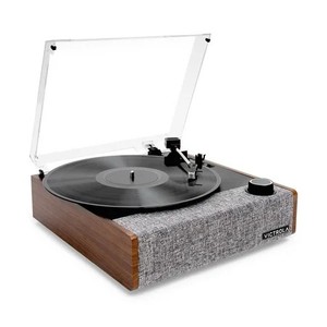 lot 8713 image: Victrola Eastwood II 3-Speed Bluetooth Record Player with Audio-Technica Cartridge & Built-in Speakers, Walnut
