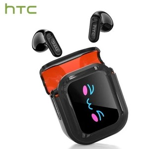 lot 8810 image: Open In-Ear AI Translation Wireless Earbuds - HTC NE20 Bluetooth 6.0, 130 Language Translator, IPX5 Sweatproof for RunningBusiness, Black,With LED Touch Screen