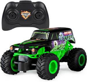 lot 8854 image: Monster Jam, Official Grave Digger Remote Control Monster Truck, 124 Scale, 2.4 GHz, Kids Toys for Boys and Girls Ages 4 and up