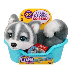 lot 5551 image: Little Live Pets My Really Real Puppy Minis Aurora the Husky Interactive Puppy 20 Sounds & Reactions Ages 5