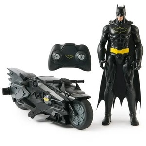 lot 5578 image: DC Comics, Batman Stealth Remote Control Batcycle with 12-Inch Action Figure, for Ages 4 and up