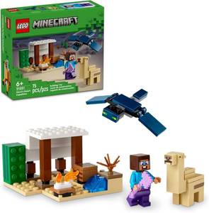 lot 5582 image: LEGO Minecraft Steves Desert Expedition Building Toy, Biome with Minecraft House and Action Figures, Minecraft Gift for Independent Play, Gaming Playset for Boys, Girls and Kids Ages 6 and Up, 21251