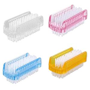 lot 5604 image: 4pcs Nail Brush for Cleaning Fingernails, Two Sided Finger Nail Scrub Brush Soft & Stiff Nylon Bristles Nail Scrubber Brush Cleaner for Hand Under Nails Toes