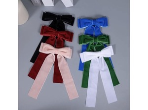 lot 5621 image: 6 Colors Velvet Hair Ties, Bow Hair Clips for Women, Back to School Gifts Headdress Decor, Hair Band Set, Baby Teen Girl Stuff Hair Styling Accessories