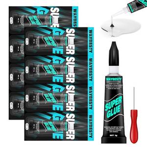 lot 5632 image: Super Glue, All-Purpose Superglue Strong Adhesive Clear Glue for Wood,Rubber,Leather, Hard Plastic, Metal, Shoe, Repair Super Glue with Hole Opener 8PCS