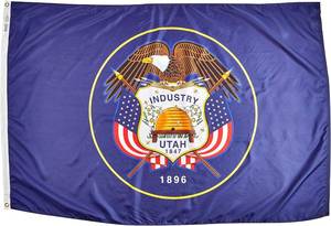 lot 5650 image: Annin Flagmakers Utah State Flag USA-Made to Official State Design Specifications, 3x5