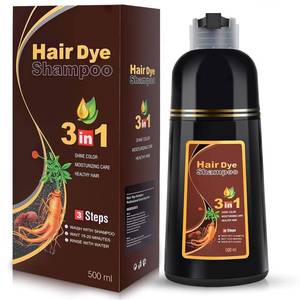 lot 5651 image: Brown Hair Dye Shampoo 3 in 1 for Gray Hair Coverage, Hair Color Shampoo for Women Men, Herbal Ingredients Shampoo Para Pintar el Cabello 17.6 oz