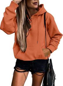 lot 5655 image: SHEWIN Womens Casual Hoodies Long Sleeve Solid Lightweight Pullover Tops Loose Sweatshirt with Pocket SIZE M