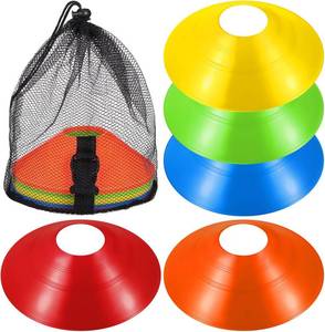 lot 5701 image: Toyvian Soccer Disc Cones for Training - 30 Multi-Color Agility Practice Cones with Mesh Bag 7.40 Inch Durable Pe Cones for Football Basketball Sports Drills