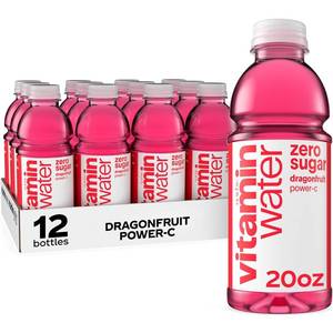 lot 5719 image: vitaminwater zero sugar power-c, electrolyte enhanced water wvitamins, dragonfruit drinks, 20 fl oz (Pack of 12)