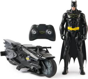 lot 5523 image: Spin Master DC Comics, Batman, Batcycle  30 cm Batman Action Figure, from 4 Years