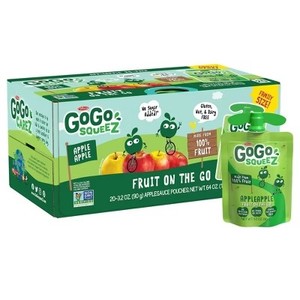 lot 12499 image: GoGo squeeZ Applesauce, Apple Apple - 3.2oz20ct