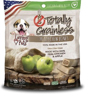 lot 12514 image: Loving Pets Totally Grainless Small Chicken & Apple Chewy Bones (6 oz Pack)