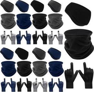 lot 12515 image: Eurzom 36 Pcs Winter Ear Warmer Headband Warmer Fleece Neck Gaiter Touch Screen Knit Gloves Set Earmuffs Face Mask Scarf Full Finger Gloves for Men Women Cold Weather Ski Running Cycling