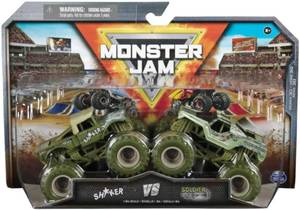 lot 6138 image: Monster Jam 2024 Series 30 164 Diecast Monster Truck 2-Pack, Shaker vs Soldier Fortune