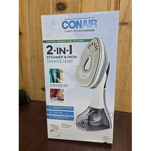 lot 12059 image: Conair Turbo Extremesteam 2 in 1 Steamer and Iron with Gentle Temp Accessories