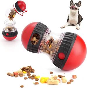 lot 12081 image: Treat Dispensing Dog Toys Irregular Rolling Design Adjustable Interactive Dog Toy, Dog Chew Toy, Dog Enrichment Toys, Dog Puzzle Toy, Indestructible Dog Toy for SmallMediumLarge Dogs, Red