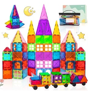 BEBOAN Magnetic Tiles - 100 Pcs Magnet Buliding Toys for Kids Toddlers 3-5/4-8, STEM Preschool Toys Magnetic Blocks Sets